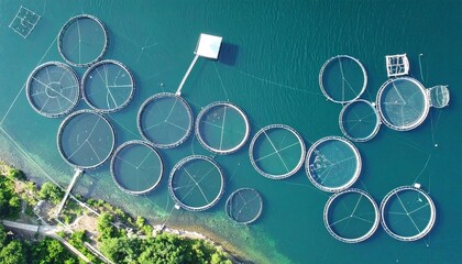 Underwater View of a Thriving Aquaculture System