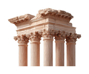 Fototapeta premium Ancient roman corinthian columns with ornate capitals