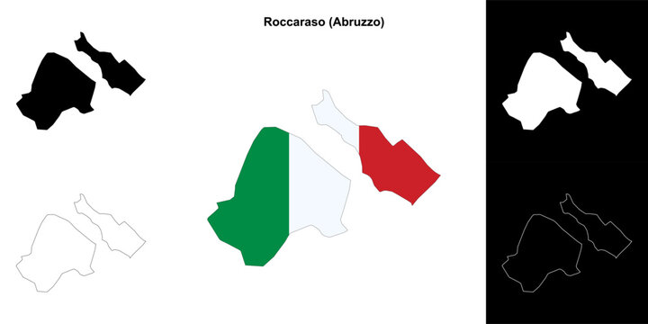 Roccaraso (Abruzzo) outline map set