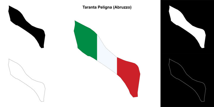 Taranta Peligna (Abruzzo) outline map set