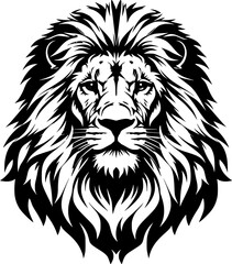 lion illustration with flat vector style