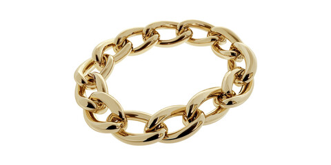 Obraz premium Gold Chain Bracelet. Luxury Fashion Accessory And Jewelry Design Isolated On Transparent Background