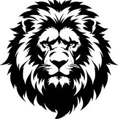 lion illustration with flat vector style