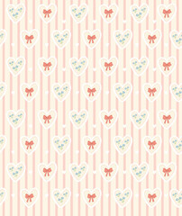 Pastel Color Flower Ribbon Seamless Pattern