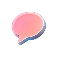 3D isometric chat bubble icon transparent background PNG image with smooth gradient transition, glowing edge, soft lighting, detailed focus, and clean design

