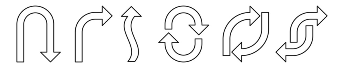 arrow sign outline design set