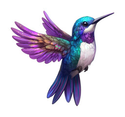 Obraz premium Vibrant hummingbird with iridescent feathers in flight