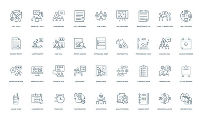 supervisor tech tool checks team briefings task prioritization collection linear icons