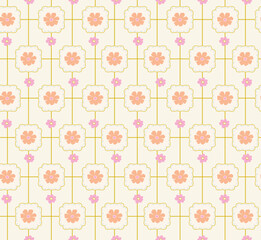Vintage Style Flower Seamless Pattern