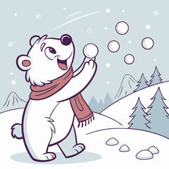 Playful Colorful Graffiti Polar bears Illustration