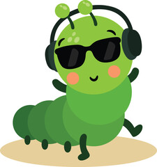 Cool Green Caterpillar Grooves to the Beat