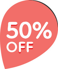 Special offer 50 percent off. Sale tag. Vector illustration