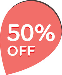 Special offer 50 percent off. Sale tag. Vector illustration