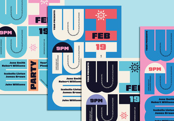 Bold Typographic Winter Party Event Poster
