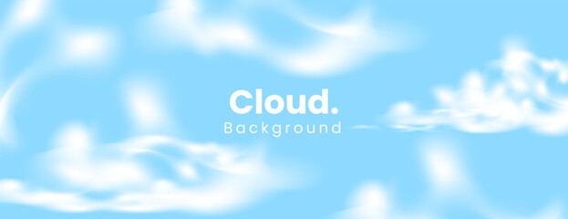 Blue sky background with fluffy white clouds.