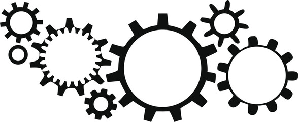 Gears on white background. Vector illustration