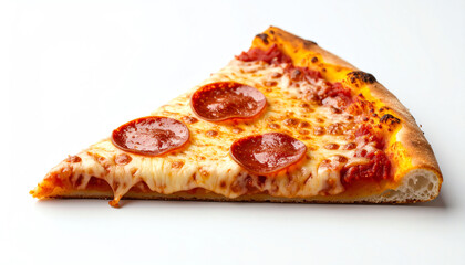 A delicious slice of pepperoni pizza with melted cheese and a crispy crust, showcasing the classic Italian favorite