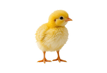 Obraz premium Fluffy Baby Chicken Isolated on Transparent Background.