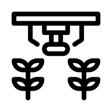 drone spraying plants black outline clip art preview