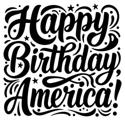 Stylish. eye-catching lettering design suitable for apparel. merchandise. or digital downloads. emphasizing the theme of patriotism and celebration.