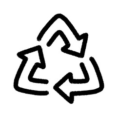 Recycle Symbol Icon Handdrawn