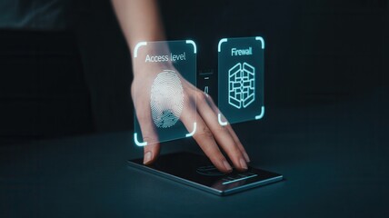 Hand using fingerprint scanner on a smartphone.