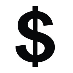 Bold Dollar Symbol Solid Vector Design