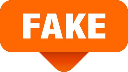 fake sticker. fake sign on transparent background
