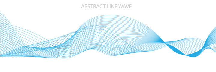 Abstract wave line background. Technology abstract lines on white background. Technology, data science, geometric border pattern. Isolated on white background. Vector illustration in eps 10.