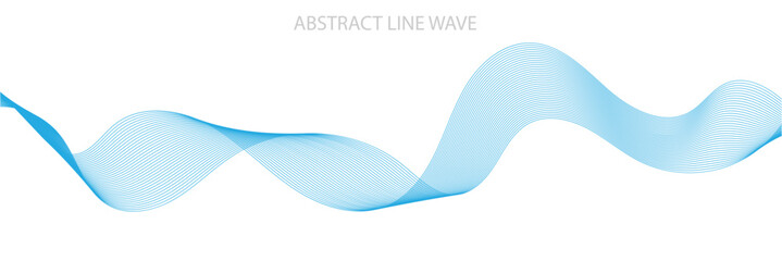 Abstract blue and teal flowing wave lines on white background. Smooth dynamic wavy lines. Modern banner template design. Suit for brochure, website, flyer, banner, poster. Vector illustration in eps10