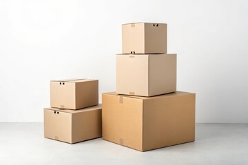 Stacked Cardboard Boxes Packaging Delivery Shipping Supplies Storage