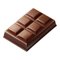 Naklejka premium 3d realistic milk chocolate bar isolated on transparent background