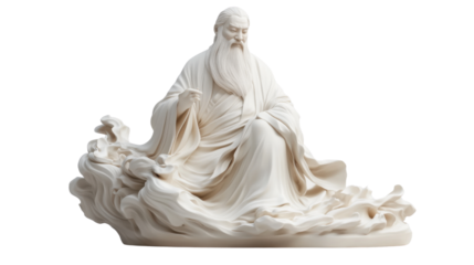 Religious statue of Jesus Christ with open arms isolated on white background