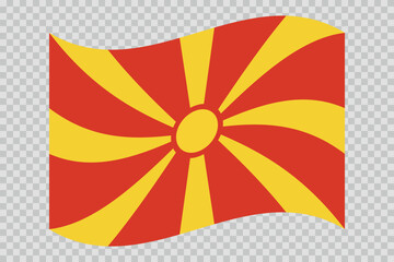 Flag of Macedonia. Macedonian national symbol in official colors. Template icon. Vector background.
