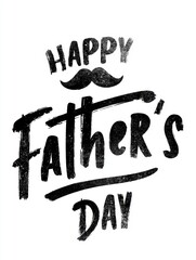 Cute Cartoon Postcard Design for Father's Day Celebration with Bold Text and Mustache