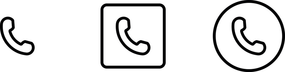 Phone and call icon or button. Telephone symbol. Contact us. Vector illustration.