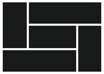 Photo collage template, empty mockup for photo montage. Five Frame. Stock Illustration