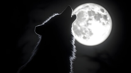 wolf howling at the moon