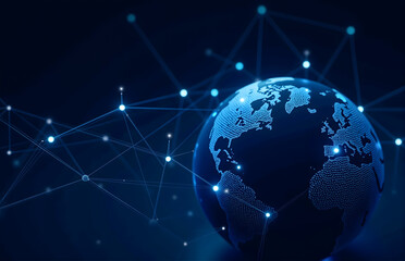 Fototapeta premium Tech Earth Network Connection