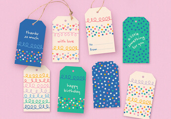 Colorful Birthday Gift Tags
