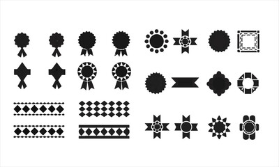 Obraz premium Set of White Ribbons, Banners, badges, Labels - Design Elements 