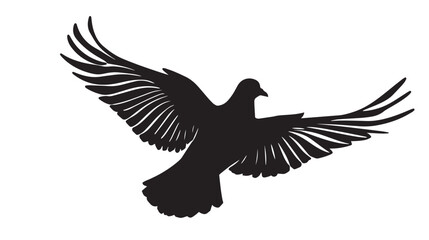 Fototapeta premium Pigeon silhouette, flying Pigeon silhouette vector 