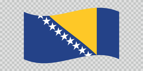 Flag of Bosnia and Herzegovina. Bosnian national symbol in official colors. Template icon. Vector background.