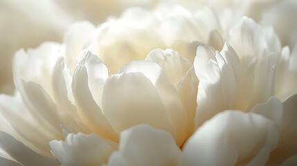 Close-up of ivory camellia highlighting delicate petals and soft texture on pure white background, serene floral beauty with natural lighting for luxury packaging, wedding invitations, skincare ads or