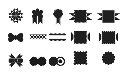 Set of White Ribbons, Banners, badges, Labels - Design Elements 