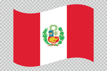 Flag of Peru. Peruvian national symbol in official colors. Template icon. Abstract vector background.