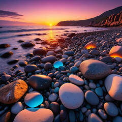 Obraz premium sunset on the seashore