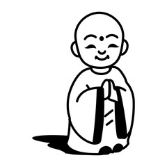 A drawing style icon of jizu statue
