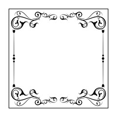 Vintage floral ornament border art