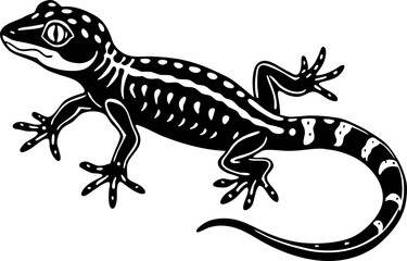 A gecko with sticky feet, isolated on a white background